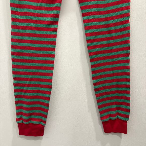 Lake Pajamas Waffle Henley Joggers Mistletoe Red Green Stripe Holiday Christmas - Picture 11 of 14